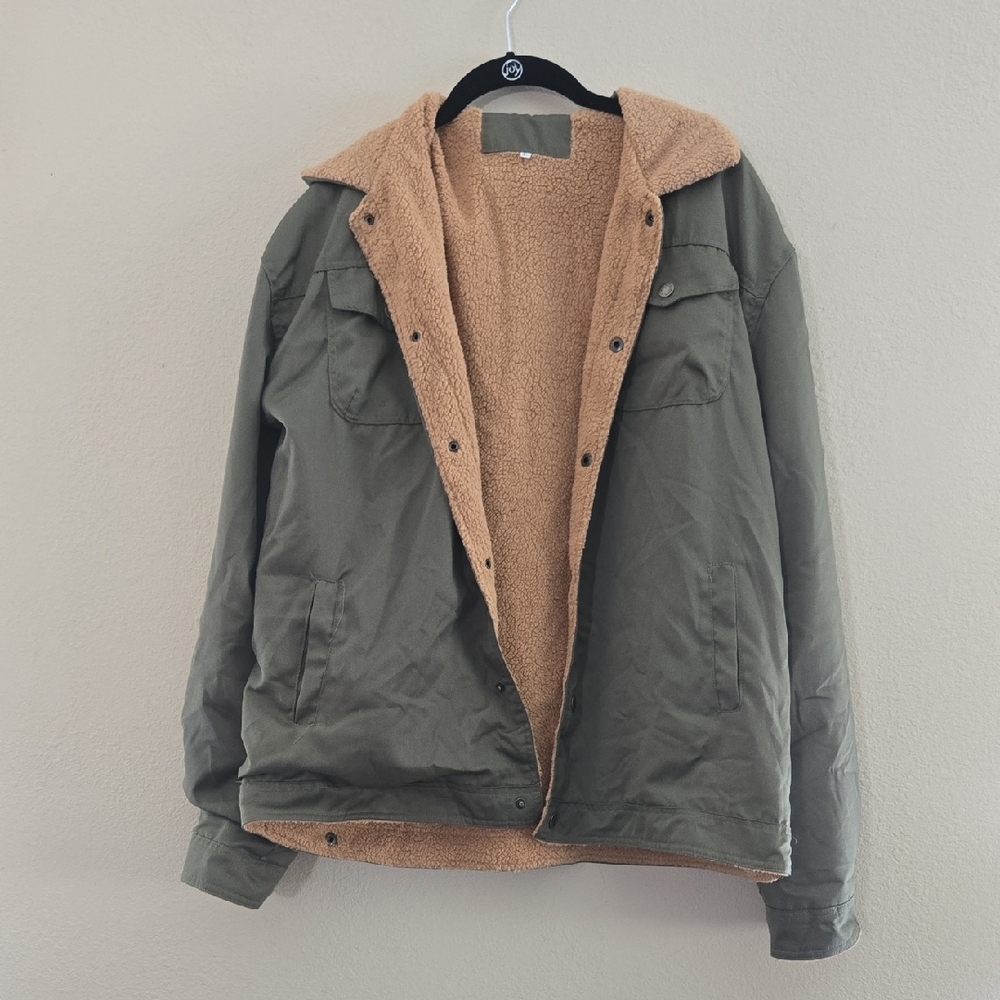 Men's Olive and Tan Military Field Jacket